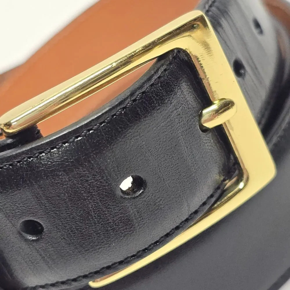TRAFALGAR Black Leather Classic Dress Minimalist Belt Size 42